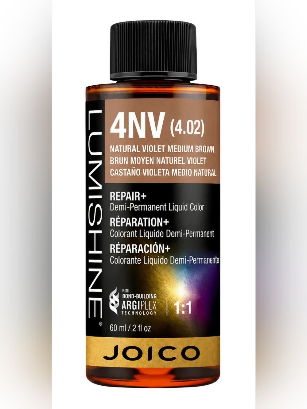 Joico Lumishine 4NV Natural Violet Medium Brown Demi-Permanent Liquid Color